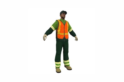 Preview: Construction worker in safety vest and overalls