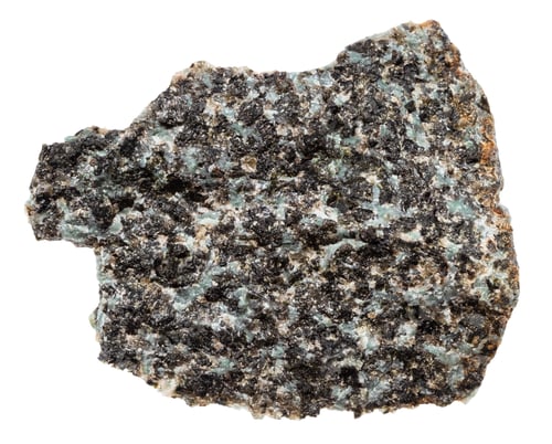 Preview: unpolished gabbro-norite mineral isolated on white