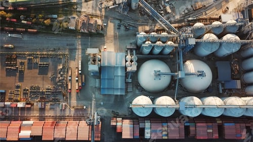 Preview: Sea port from a bird's-eye view. Odessa, Ukraine
