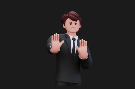 Preview: Man in suit, stop gesture