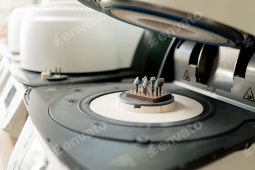 Preview: close-up professional laboratory for the production of dental prostheses veneers heat treatment of