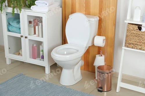 Preview: Stylish toilet bowl in modern bathroom interior
