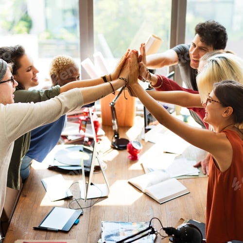 Preview: Teamwork Power Successful Meeting Workplace Concept
