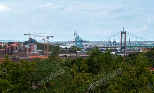 Preview: Landscape view of forest and city