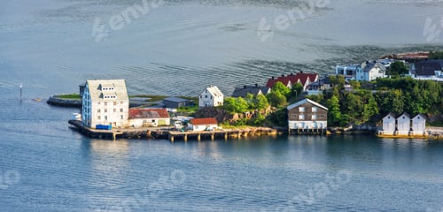 Preview: Colorful sunset in Alesund port town