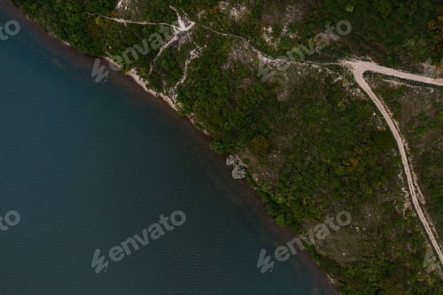 Preview: Top view of amazing natural view of lake shore