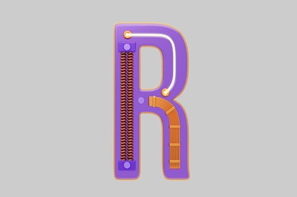 Preview: Sci-fi letter r graphic