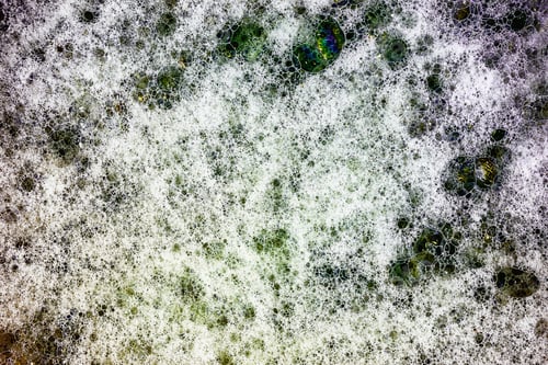 Preview: Soap Bubbles Cleaning Agent On The Surface Of The Water