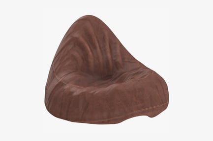 Preview: Smooth, Brown Bean Bag Chair with Curved Back