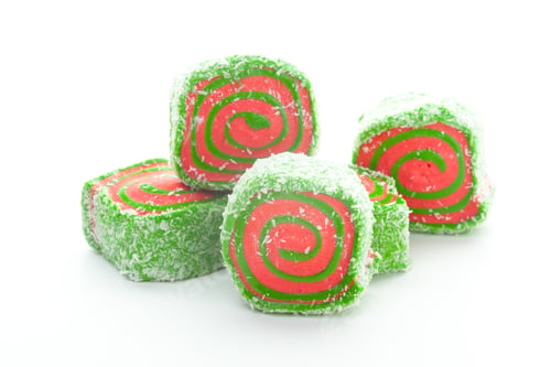 Preview: Tasty Turkish delight isolated on white
