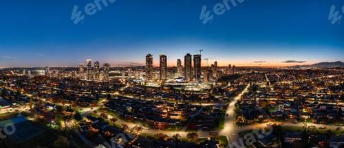 Preview: Dusk Skyline Over Burnaby By Night: City Lights, Skyscrapers, And Suburban Neighborhoods