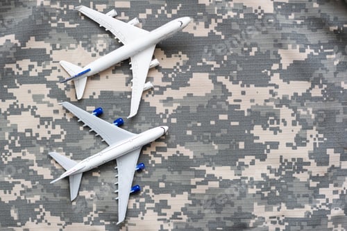 Preview: Military Technical Service, Air Force Concept. uniform holding a toy airplane. green camouflage