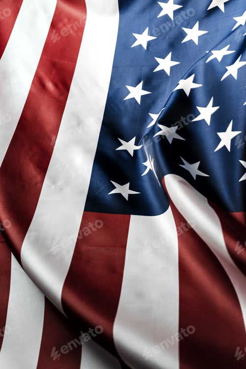 Preview: Striking Close-Up of American Flag with Bold Colors