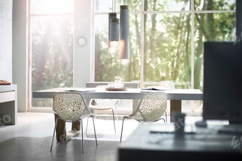 Preview: Interior of a modern office with nature view