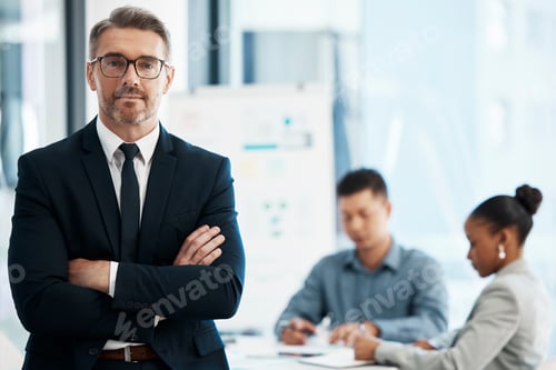 Preview: Leader, manager and ceo working in management for a corporate company with vision, leadership and c
