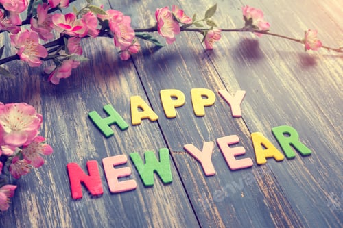 Preview: Letter Happy New Year On Wood Texture Background