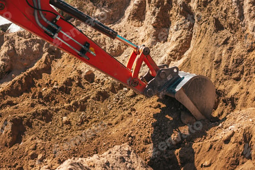 Preview: Excavator shovel digging on dirt