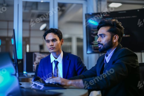 Preview: diverse team of AI developers shares a successful moment in the office.