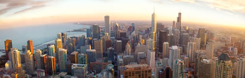 Preview: Chicago panorama at sunset