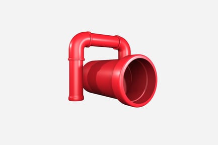 Preview: 3D Segment of Interconnected Metal Industrial Fluid Pipe Icon