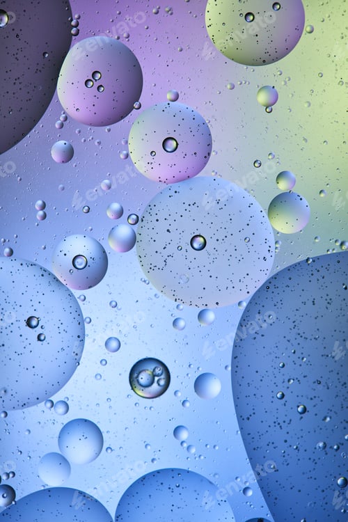 Preview: Beautiful abstract background from mixed water and oil in blue, purple and green color