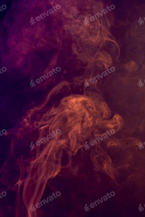 Preview: Composition of white smoke with red light on black background