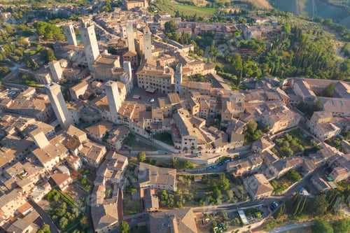 Preview: Aerial view of the town of San Gimignano Tuscany Italy