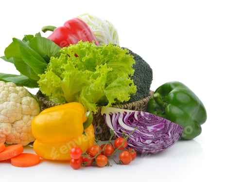 Preview: vegetables on white background