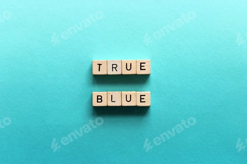 Preview: True blue word dice in blue