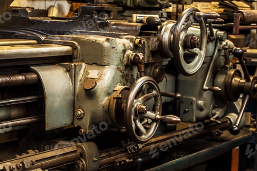 Preview: Heavy duty lathe for detailed work. A lathe that is used for heavy duty metal work.
