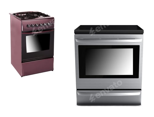Preview: gas-stove with electric cooker isolated