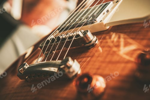Preview: Elegant Exotic Wood Made Electric Guitar Close Up