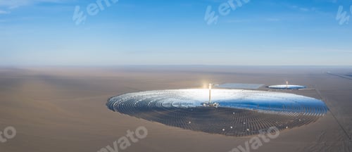 Preview: aerial view of solar thermal power station