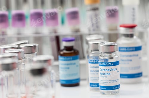 Preview: Coronavirus covid-19 experimental vaccine in a laboratory, conceptual image