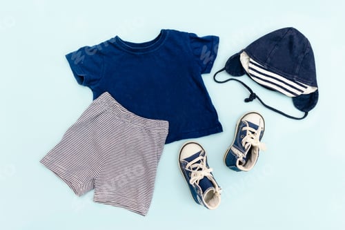 Preview: Summer babies clothes panama hat, t shirt, shorts,sneakers.fashion kids outfit.children's clothing