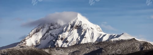 Preview: Garibaldi Mountain covered in snow and clouds. Canadian Nature Landscape Background