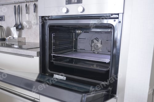 Preview: open electric oven at home