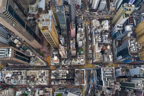 Preview: Causeway Bay, Hong Kong 07 May 2019: Top view of Hong Kong commercial district