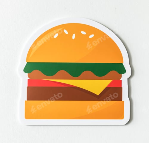 Preview: Cheesebuerger fast food icon graphic