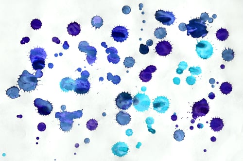 Preview: Colorful blue watercolor wet brush paint liquid background for wallpaper