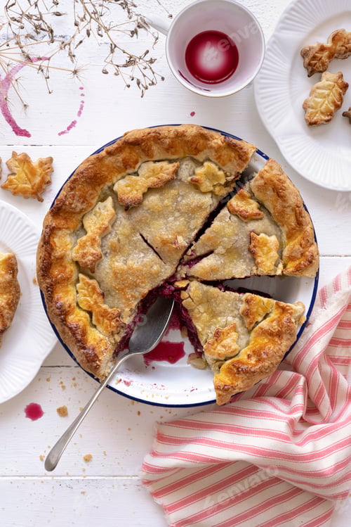 Preview: Yummy baked cherry pie homemade thanksgiving dessert