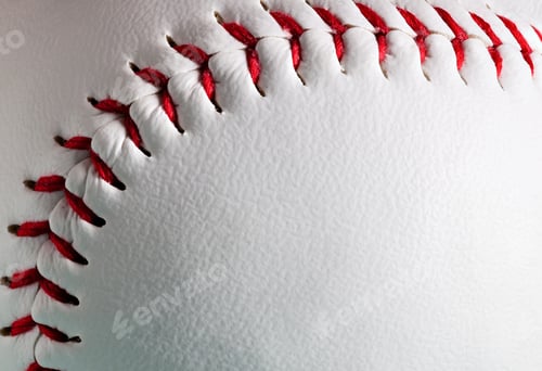 Vorschau: Makro eines neuen Baseballs mit Kopierraum.