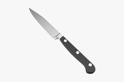Preview: Kitchen Knife with Black Handle and Rivets