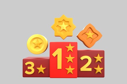 Preview: Podium with gold stars and numbers.