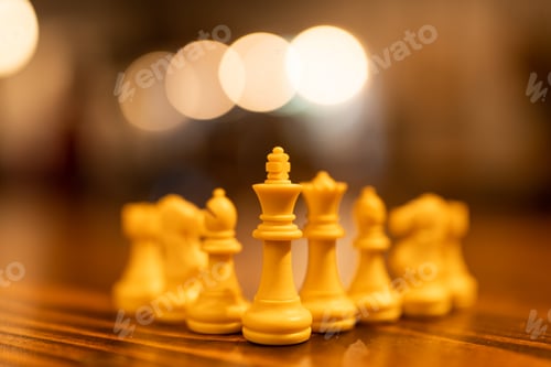Preview: Chess board game of business teamwork ideas and competition or strategy ideas