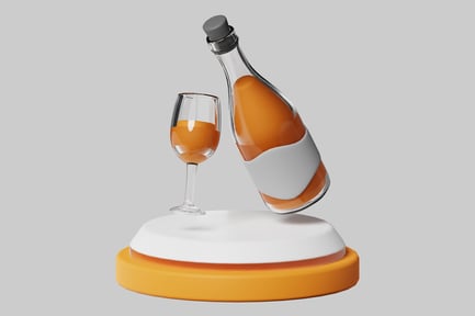Preview: Juice Bottle & Glass Display