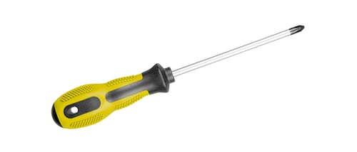 Preview: Phillips Screwdriver with Ergonomic Yellow Black Handle for DIY Projects on isolated background