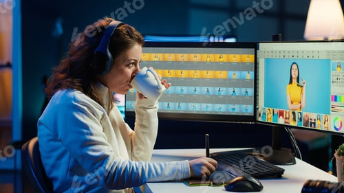 Preview: Photographer using editing software to edit photos