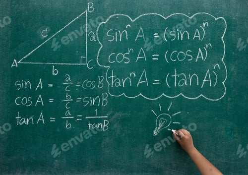 Preview: Writing the mathematics formulas on a blackboard