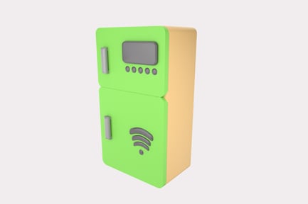Preview: Smart Fridge with Food Indicator 3D Illustration